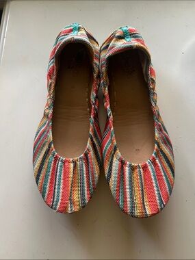 Tieks by Gavrieli Multicolor Sunset Striped Canvas Ballet Flats Vegan